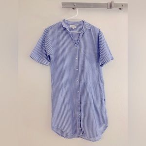 Blue Stripped Shirt Dress